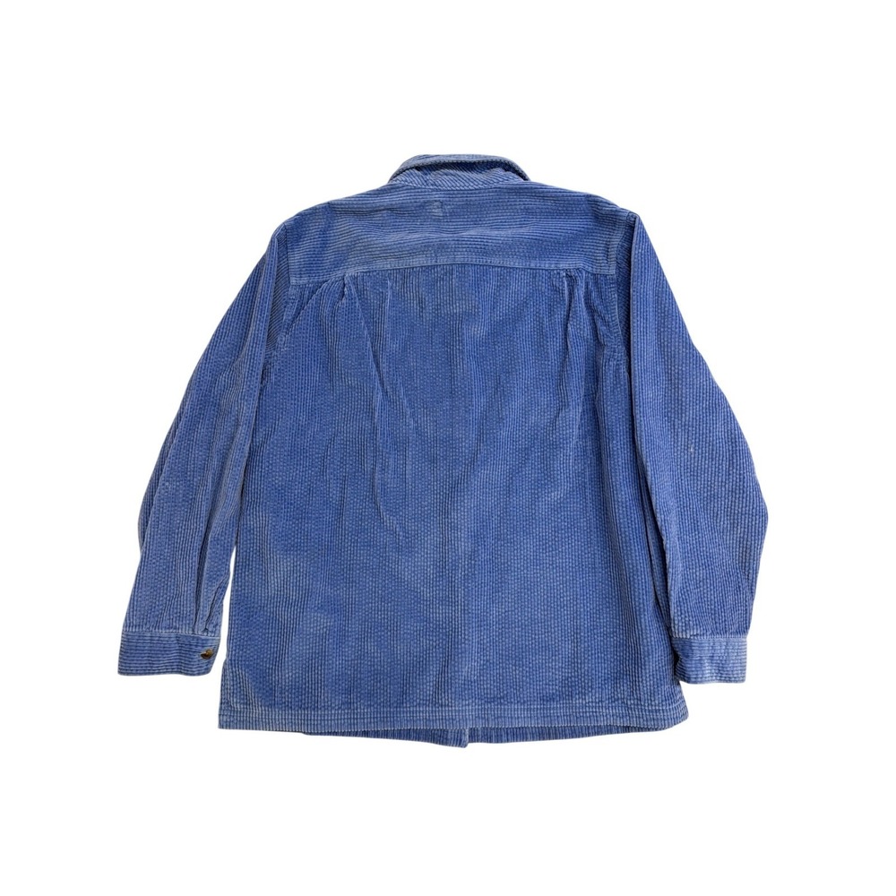 LL Bean Womens Corduroy Button Down Shirt M Blue Flannel Lined Long Sleeve 1351 - Picture 2 of 7
